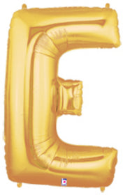 Letter E 100cm Gold Foil Balloon