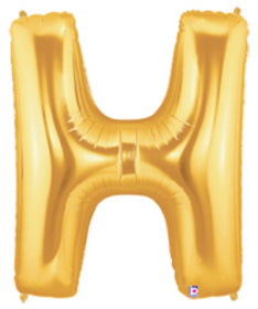 Letter H 100cm Gold Foil Balloon