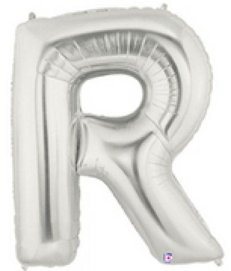 Letter R 100cm Silver Foil Balloon - Party Affair