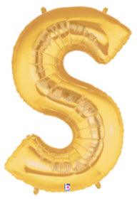 Letter S 100cm Gold Foil Balloon - Party Affair