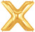 Letter X 100cm Gold Foil Balloon