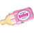Pink Welcome Baby Bottle Foil Balloon Shape