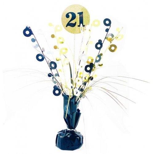 Number 21 Black & Gold Centrepiece Weight - Party Affair