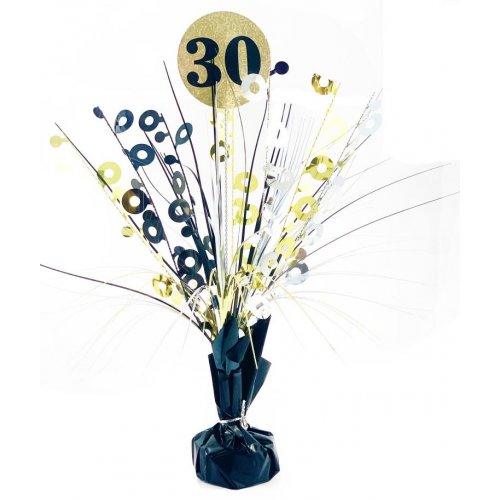 Number 30 Black & Gold Centrepiece Weight - Party Affair