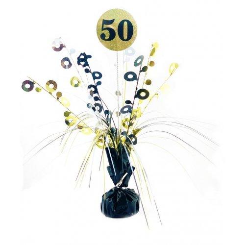 Number 50 Black & Gold Centrepiece Weight - Party Affair