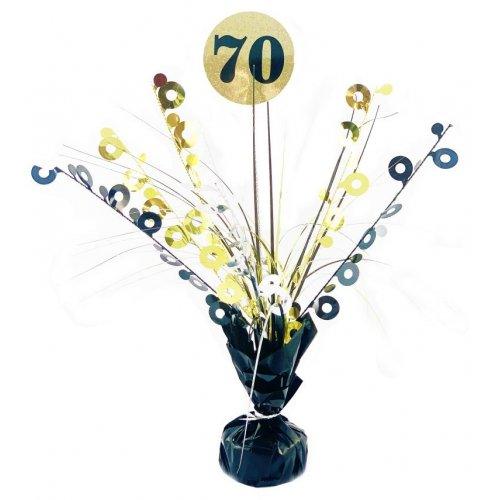 Number 70 Black & Gold Centrepiece Weight - Party Affair