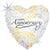 Filigree Happy Anniversary Heart Shape Foil Balloon