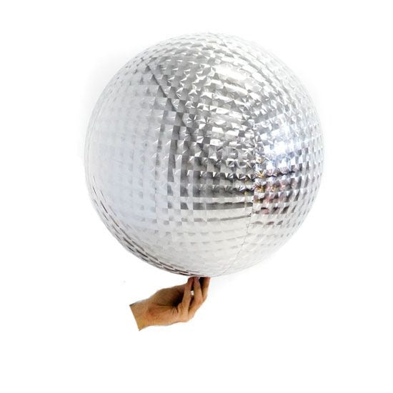 Loon Ball Silver Holographic Squares Foil Balloon