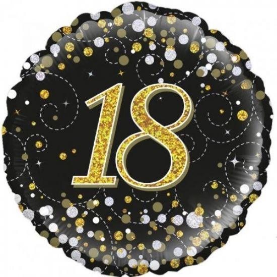 Sparkling Black & Gold Fizz 18 Foil Balloon - Party Affair