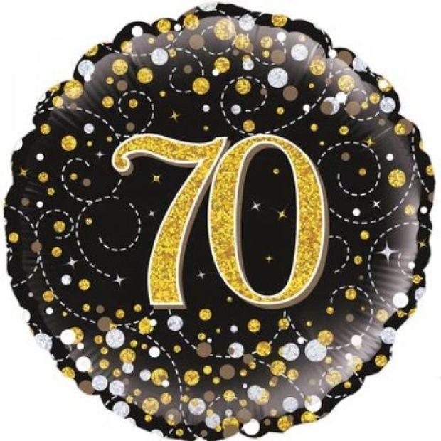 Sparkling Black & Gold Fizz 70 Foil Balloon - Party Affair