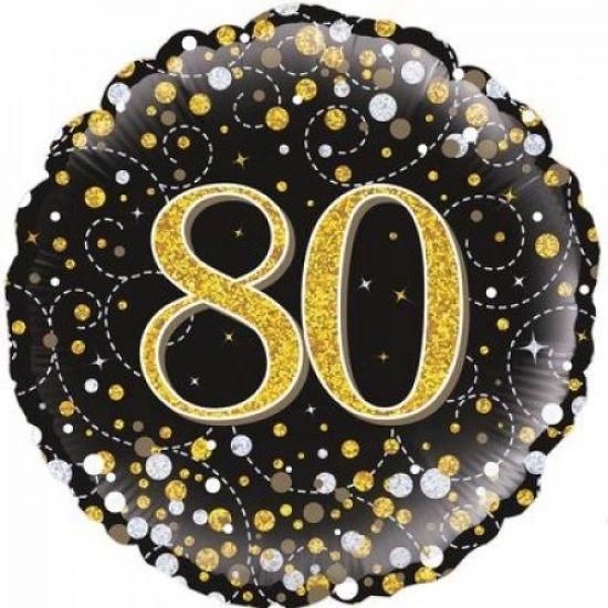 Sparkling Black & Gold Fizz 80 Foil Balloon - Party Affair