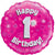Pink Holographic Happy 1st Birthday Foil Balloon