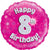 Pink Holographic Happy 8th Birthday Foil Balloon