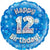 Blue Holographic Happy 12th Birthday Foil Balloon