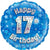 Blue Holographic Happy 17th Birthday Foil Balloon