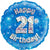 Blue Holographic Happy 21st Birthday Foil Balloon