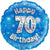Blue Holographic Happy 70th Birthday Foil Balloon