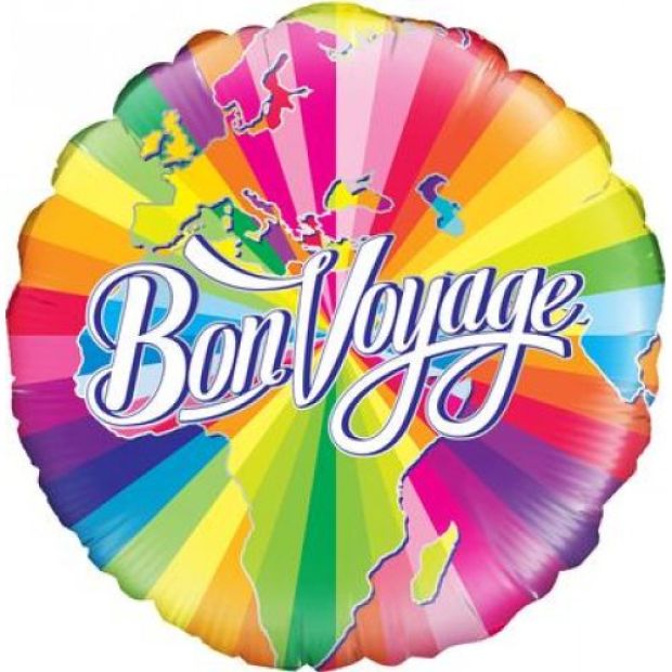 Rainbow Bon Voyage Foil Balloon