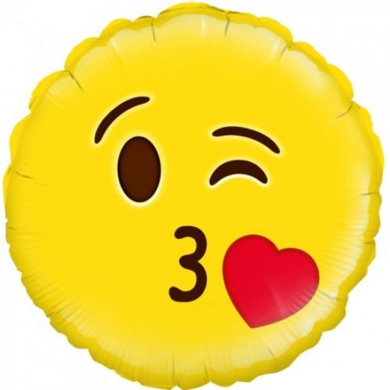 Emoji Blow A Kiss Foil Balloon