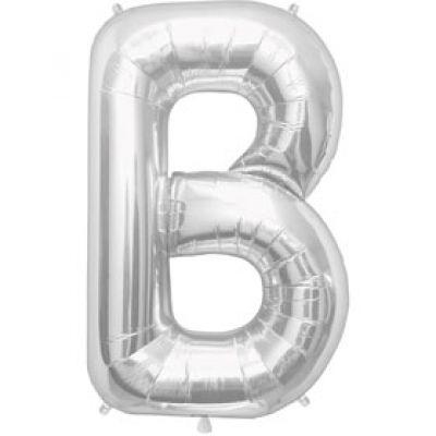 Silver B Letter Foil Balloon