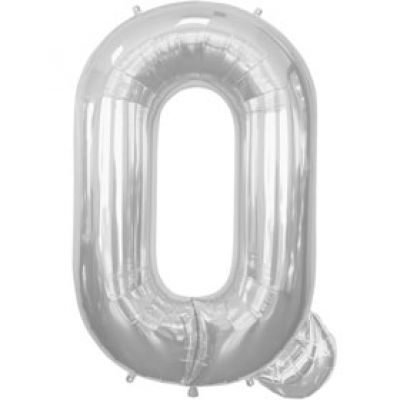Silver Letter Q 86cm Foil Balloon