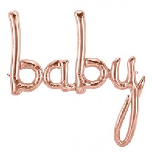 DIY 'baby' Rose Gold Script Foil Balloon