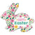 Spring Flowers Easter Bunny Foil Balloon Shape