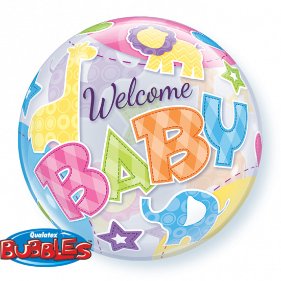 Welcome Baby Animals Bubble Balloon