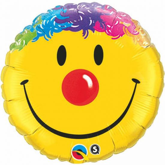 Smiley Face With Colourful Hair Foil Balloon