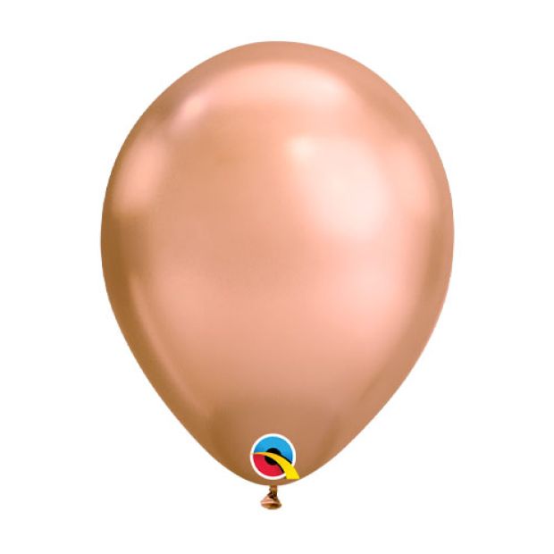 Chrome Rose Gold Latex Helium Balloon