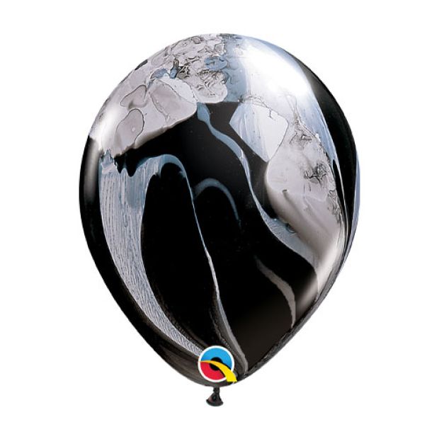 Black And White Agate Helium Latex Balloon