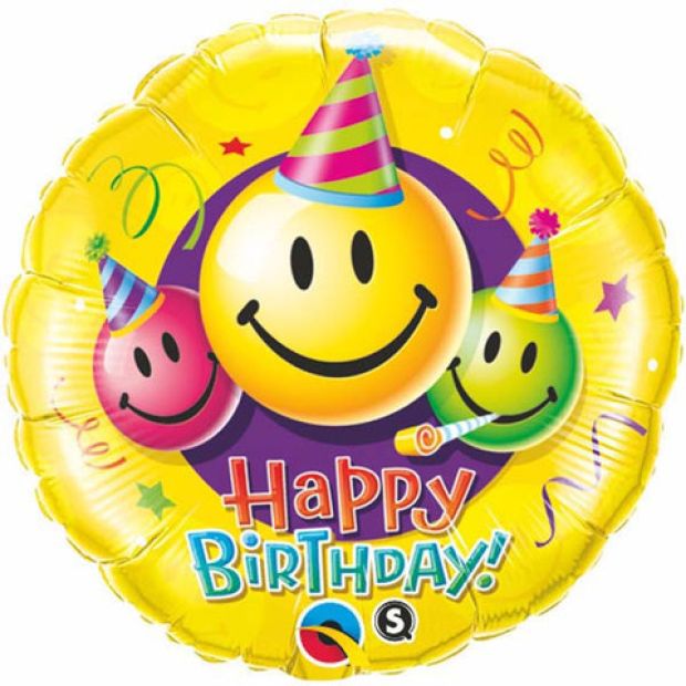 Smiley Faces Birthday Foil Balloon