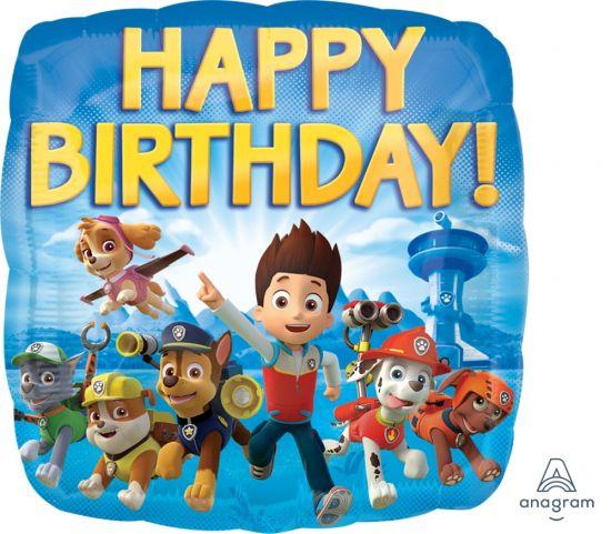 Paw Patrol Square Happy Birthday Foil Balloon - Party Affair