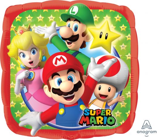 Super Mario Group Foil Balloon