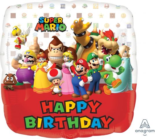 Mario Bros Happy Birthday Foil Balloon 
