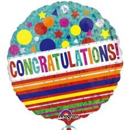 Congratulations Sparkle Holographic Foil Balloon 
