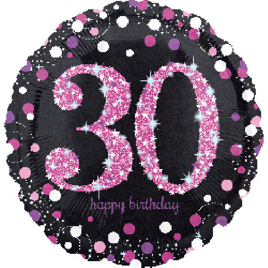 Sparkling Pink 30 Happy Birthday Foil Balloon