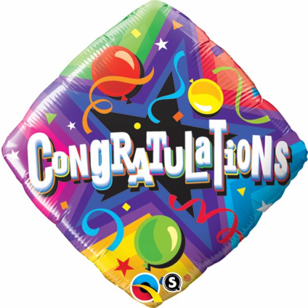 Congratulations Party Time Foil Balloon