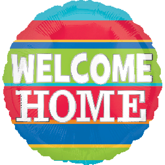Welcome Home Colourful Stripes Foil Balloon - Party Affair