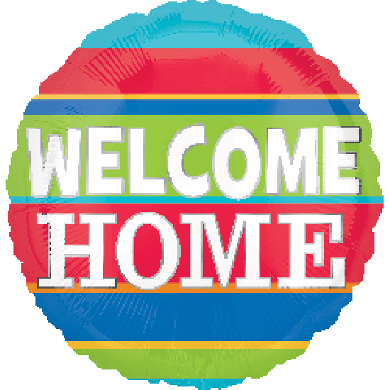 Welcome Home Colourful Stripes Foil Balloon