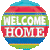 Welcome Home Colourful Stripes Foil Balloon