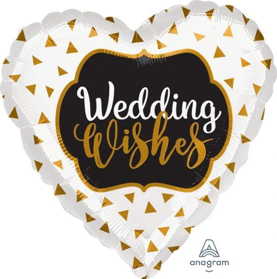 Gold Wedding Wishes Foil Balloon - Party Affair
