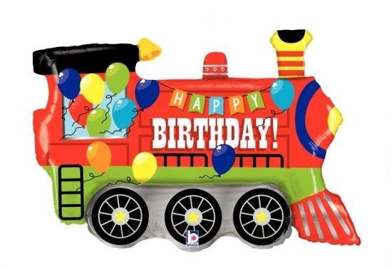 Birthday Party Train Foil Balloon Shape
