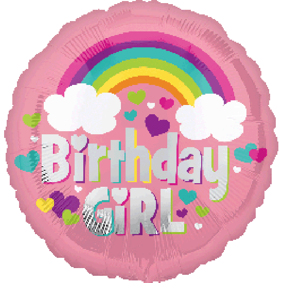 Birthday Girl Rainbow Fun Foil Balloon