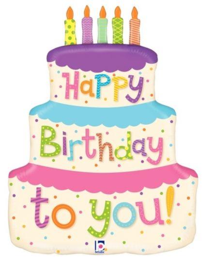 Girly Birthday Cake Foil Balloon Shape - Party Affair