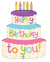 Girly Birthday Cake Foil Balloon Shape