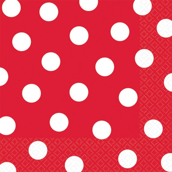 Red Dots Paper Lunch Napkins