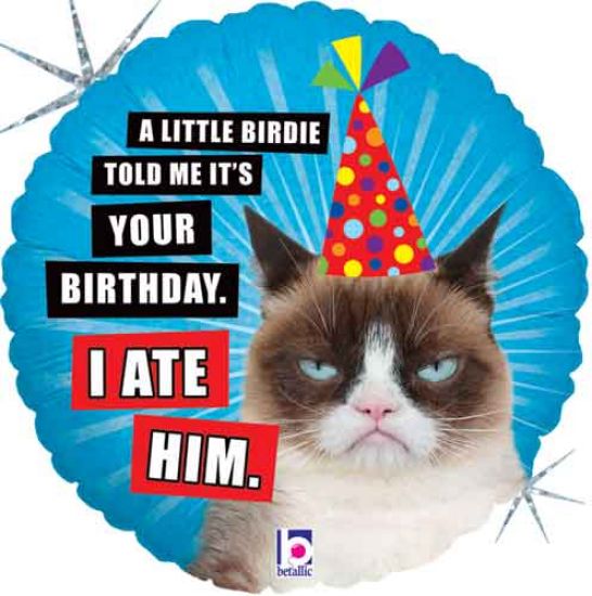 Grumpy Cat Birthday Foil Balloon
