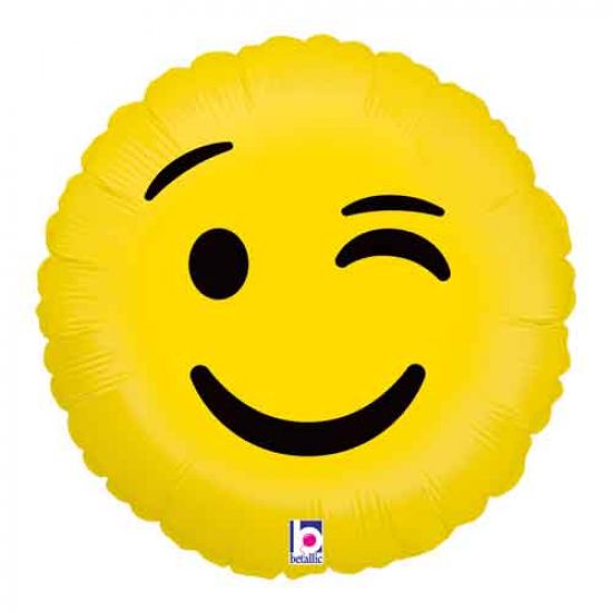 Emoji Wink Foil Balloon