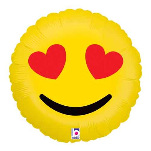 Emoji Hearts Foil Balloon